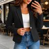 Jaqueta Casual Feminina Colorida com Lapela de Manga Longa Slim Fit