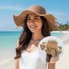 Mit Spitzenband Strohhut mit großem Rand Atmungsaktive gewebte Sonnencap Elegante Urlaubs-Strandkappe Frühling