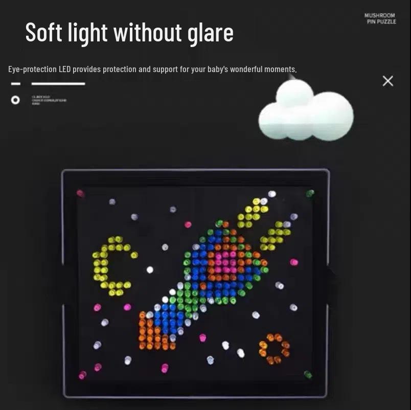DIY Creative Mushroom Lamp Toy for Kids - Educational Pixel Panel with Luminous Beads