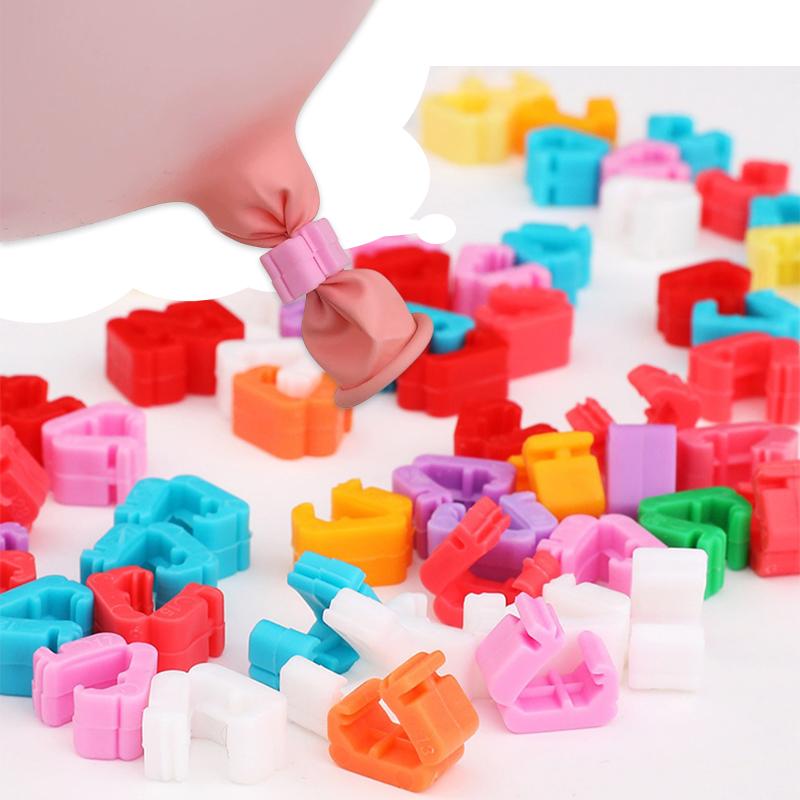 Colorful Plastic Balloon Sealing Clips Reusable Quick Knot Tying Tool for Balloon Garland Arch Wedding Durable Balloon Clamps