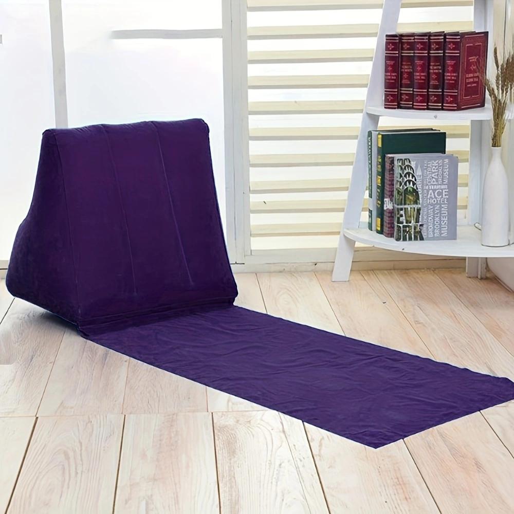 Inflatable Wedge Pillow With Mat Pvc Flocking Travel Portable Back Support Triangle Cushion Beach Pillow