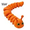 Stress Relief Caterpillar Toy 3D Printed Fidget Toy, Movable Joints Relaxing Tools Figurine, Articulated for Desktop Decoration Bendable