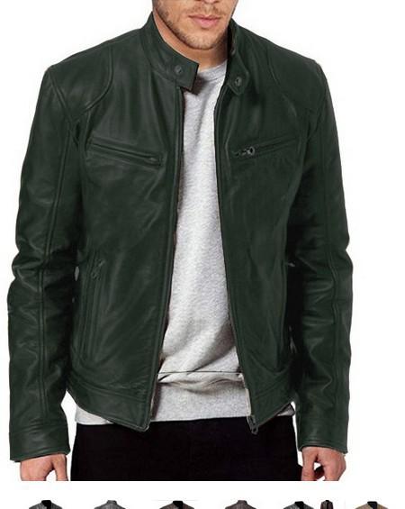 Southern winter warm button fashion domineering locomotive men's multi-pocket PU jacket stand-up neck zipper cardigan leather jacket