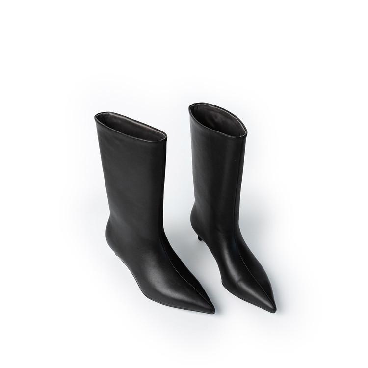 

Elegant stiletto fashion boots women s boots 2025 autumn and winter new sexy pointed middle heel boots children s Chelsea boots 39 чорний
