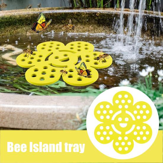 Flytande bi-drickstation EVA-skum Bi-insektsfjärilsvattnare Blommaformad bi-bad för utomhus trädgård balkong bakgård uteplats dekoration