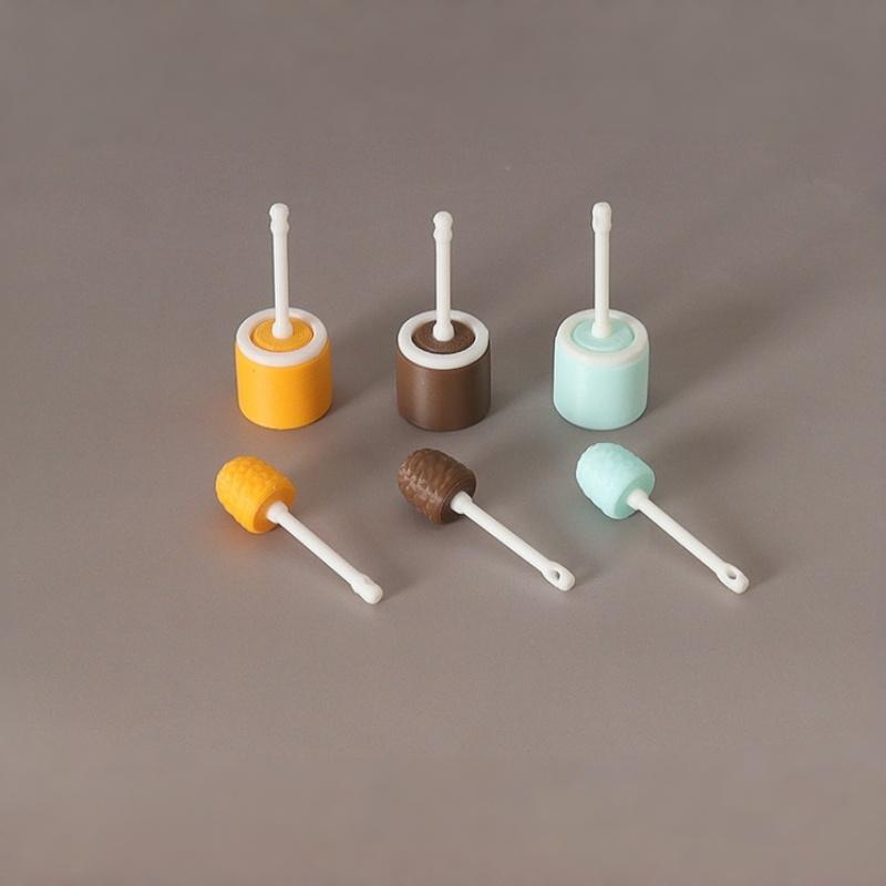 3Pcs Cleaning Tool 1:12 Dollhouse Mini Simulation Long Handle Toilet Brush Model For Toilet Scene Toy Home Decor Accessories