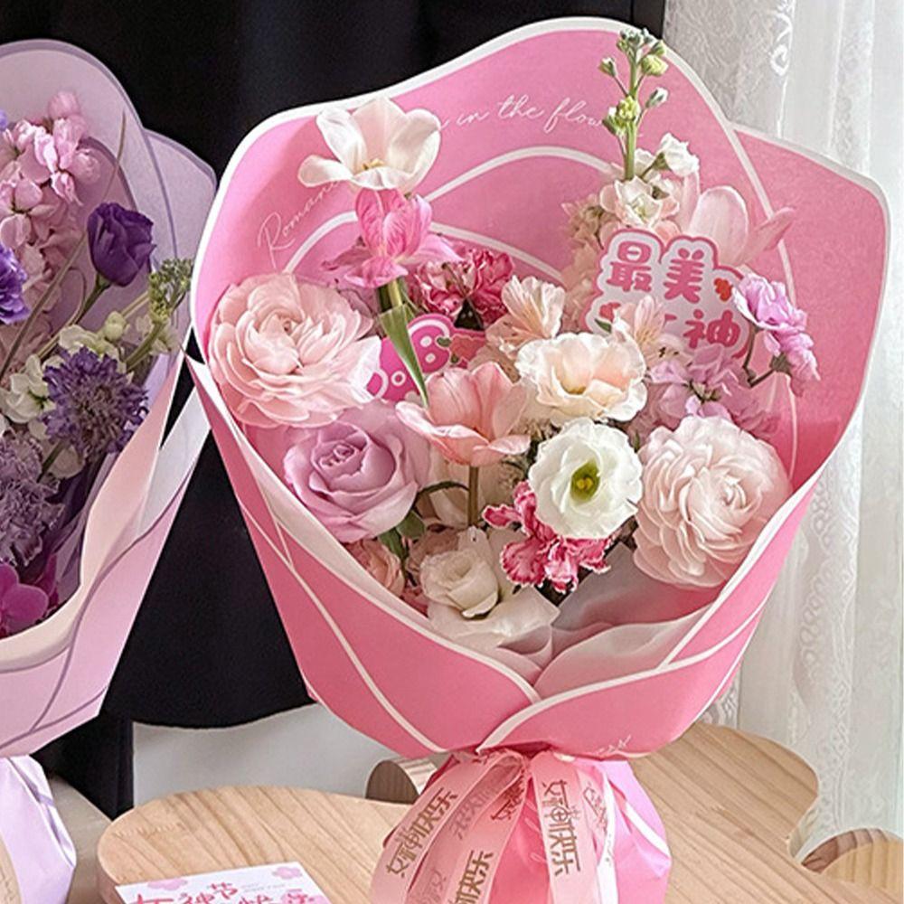10pcs Romantic Bouquet Wrapping Paper Colorful Gift Packaging Paper  Teacher's Day