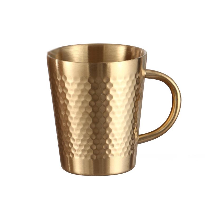 Gold 304 Stainless Steel Beer Mug Water Cups With Handle Coffee Milk Juice Mugs Summer Bar Tool Anti-Scalding For Kitchen Drink