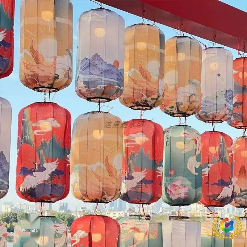 Chinese-Style Outdoor Waterproof Lantern Chandelier for Scenic and Creative Market Decoration