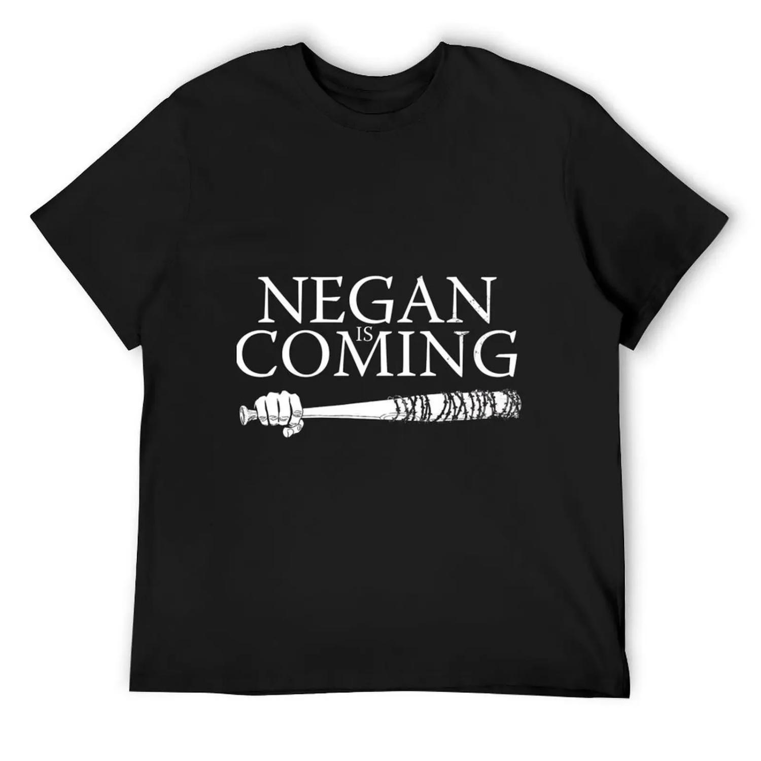 

Negan is coming ! T-Shirt summer top funny gifts oversizeds plain white t shirts men S чёрный