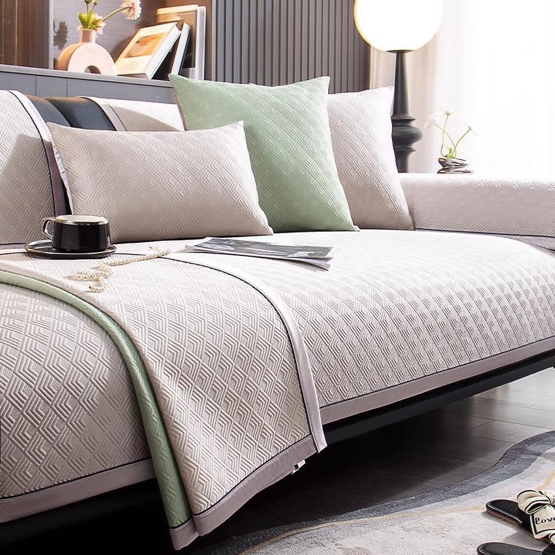New Ice Silk Sofa Cushion Summer Non-Slip Mat Seat Cushion Simple Modern Cool Sofa Cover Cloth Towel