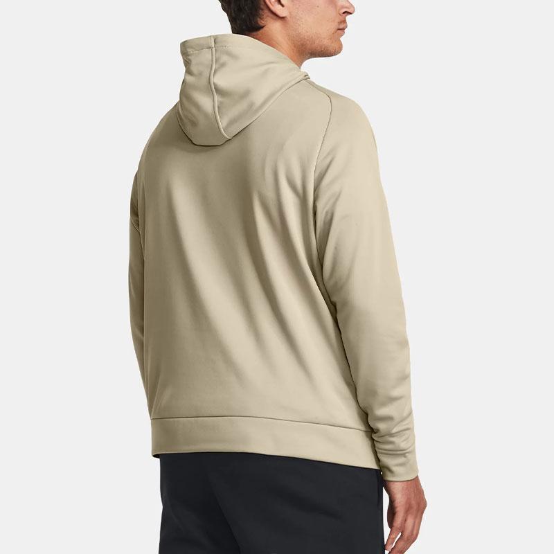 Under Armour Fleece Logo Print Breathable Warm Hoodie Men Hoodie Khaki 1379854-289
