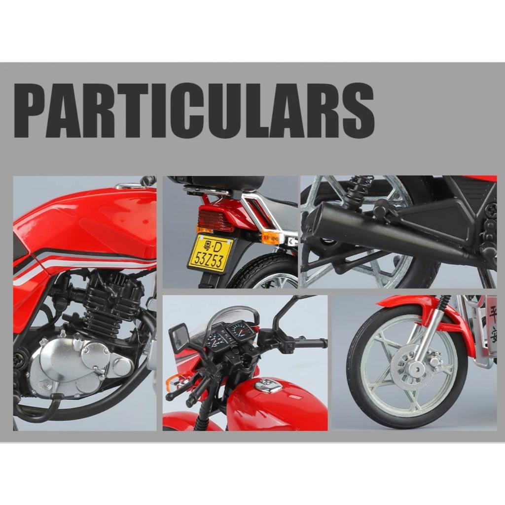 1/12 SUZUKI GS125 King Classic Motorcycle Alloy Diecast Model Sound and Light Simulation Hobby Collections Retro Sentiment Serie