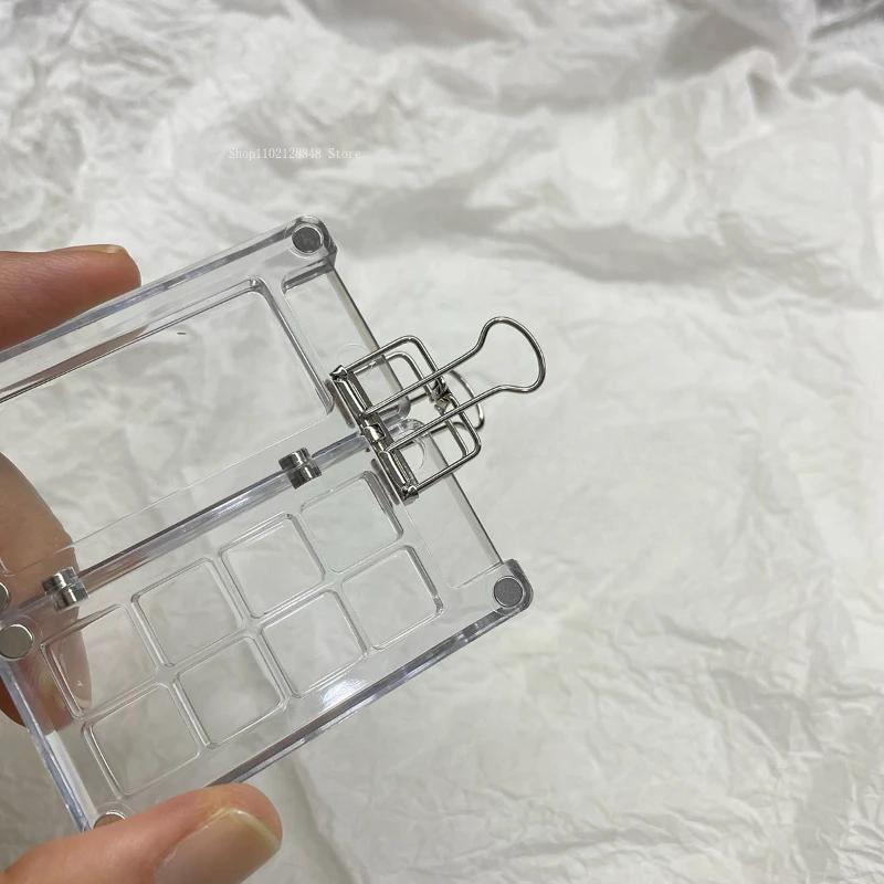 8-cell Mini Paint Box Collapsible Magnetic Palette Transparent Watercolor Palette Handy Travel Sketching Painting Supplies