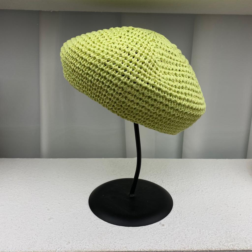 Women's Berer Summer Woven Straw Beret Hat Crochet Straw Cap Sun Hat French Painter Hat Handmade Beach Hat Gift for Her