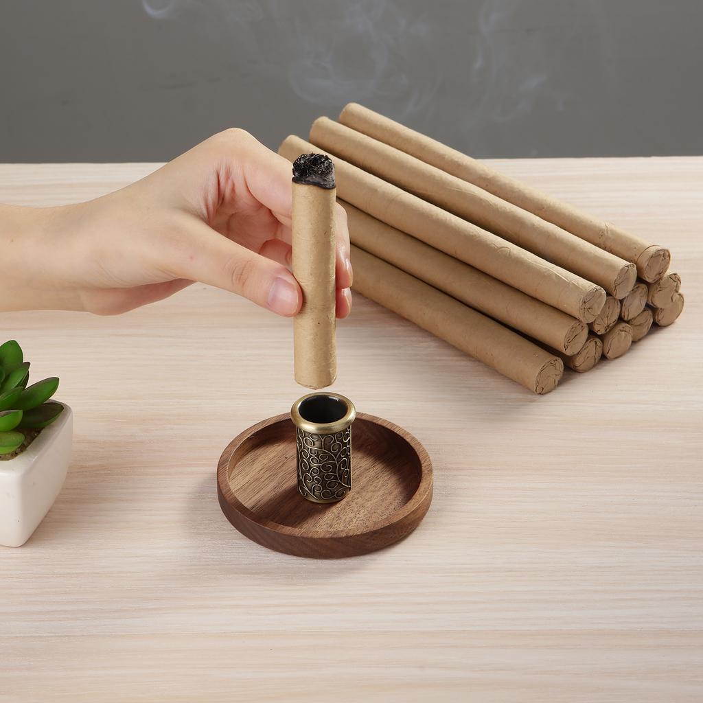 Metal Palo Santo Holder Wooden Incense Burner for Palo Santo Sticks Incense Holder Scent Stand and Ash Catche