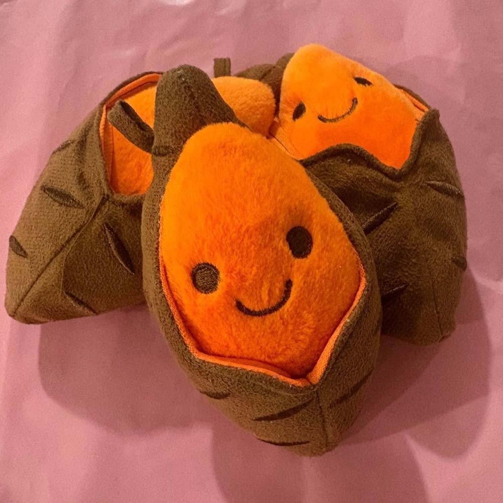 Soft Roasted Sweet Potato Pendant PP Cotton Plush Doll Key Ring Creative Sweet Potato Keychain Men