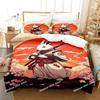 Set Biancheria da Letto Samurai Coniglio Usagi Anime Stampato Singolo Piumone Copripiumone Federa Cuscino 3 Pezzi Bambini Adulti