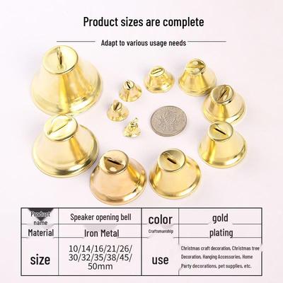 Açık Ağız Trompet Noel Zil Süsü - 10-50mm Metal Rüzgar Çanı Kolye Ucu