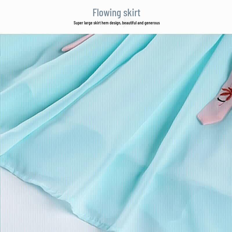 Girls' Embroidered Hanfu Summer Dress