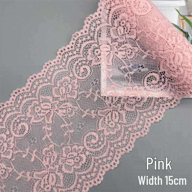 15cm Colorful Soft Elastic Lace Trim for Lingerie and Skirt Hem