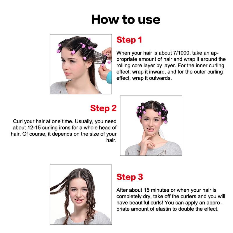 10Pcs Diy Long Short Hair Curler Rods Rollers Curling Maker Accessory For Woman Household Professional Barbershop Salon