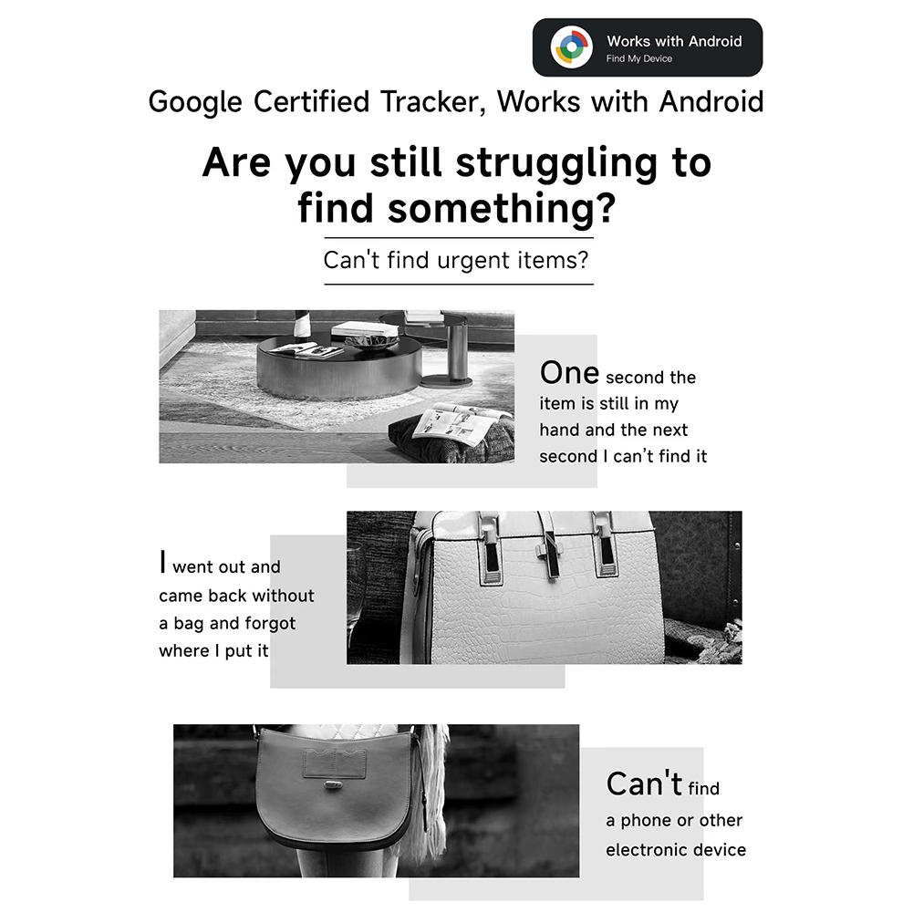 Google GPS Tracker with Wireless Charging Wireless Charging Card Wallet Anti Loss Device for Passport Bags Wallet Luggage