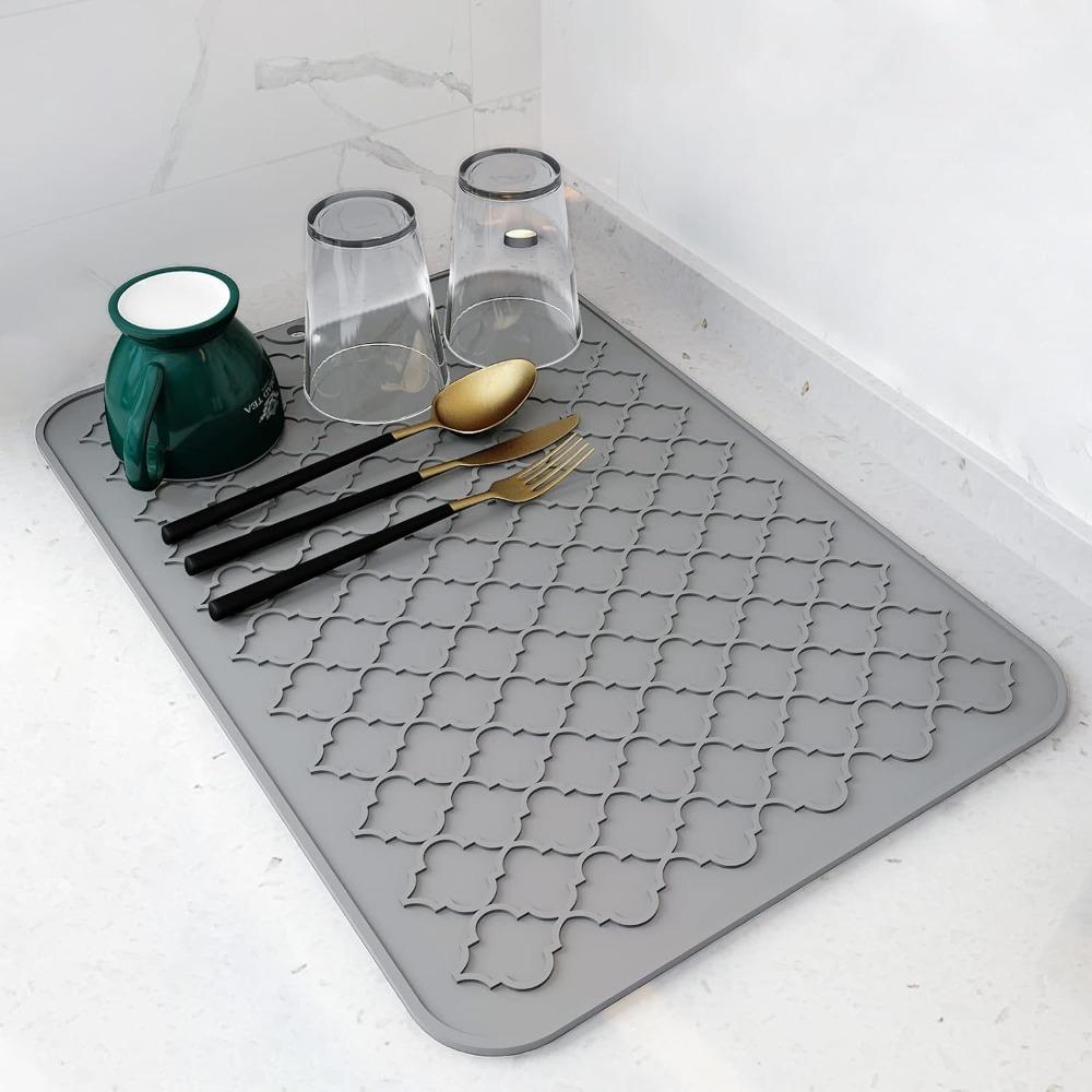 Anti-slip Dish Drying Mat Heat-resistant Insulation Pad Household Tableware Drain Pad  Cup
