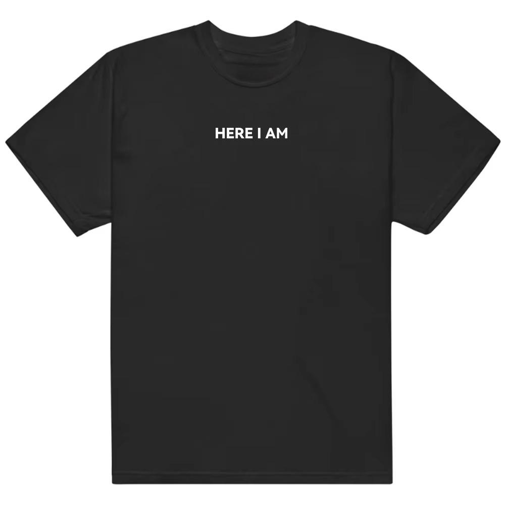Her er jeg T-skjorte Kjendis Amerikansk Charlie Kirk T-skjorte Unisex Streetwear Bomull Kort Ermet Herre T-skjorter O-hals Løs Dame Topper