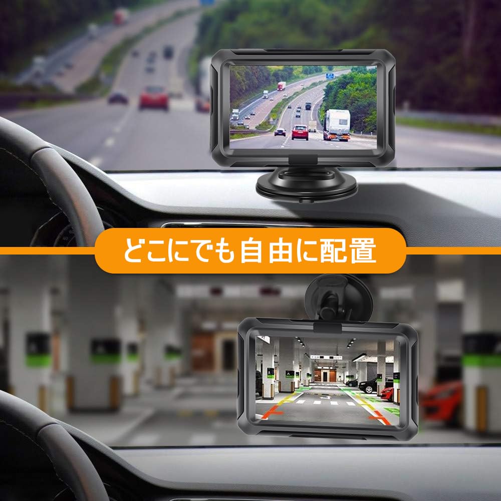 Stynxro 4.3 Inch Rear Camera Monitor Set, 12 LED Lights, 140° Ultra Wide Angle,