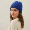 Solid color knitted hat for winter windproof and warm women's woolen hat, versatile dome hat
