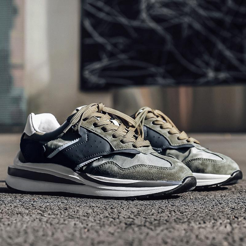 

Нишевая платформа папины туфли осенние мужские повседневные кроссовки для бега дышащие Форрест Гамп ретро модные туфли вафельные утиные носы 39