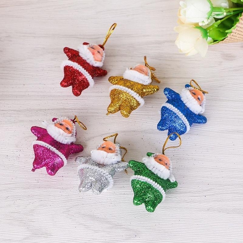 12 Pcs/2set Christmas Drop Ornaments Multi-Color Santa Claus Party Xmas Tree Hanging Decor Christmas Decorations