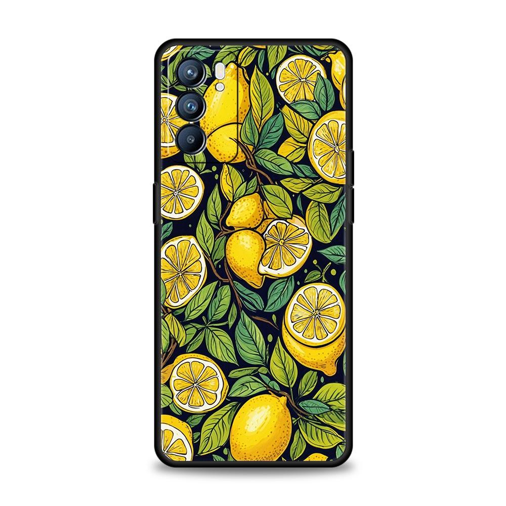 Summer Fresh Fruit Lemon Print Phone Case For Oppo Reno 13 12 11 10 7 F Find X5 X6 A98 A80 A79 A78 A57 A54 A31 A17 Pro Soft TPU
