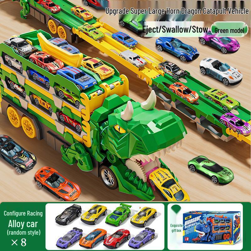 Dinosaur Deformation Toy Car Set - Triceratops & Tyrannosaurus Rex