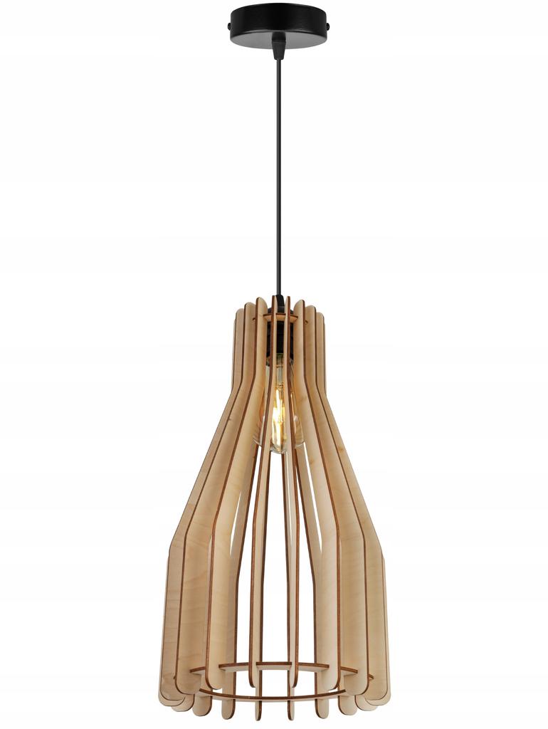 Lampada a sospensione a soffitto a LED in legno moderno