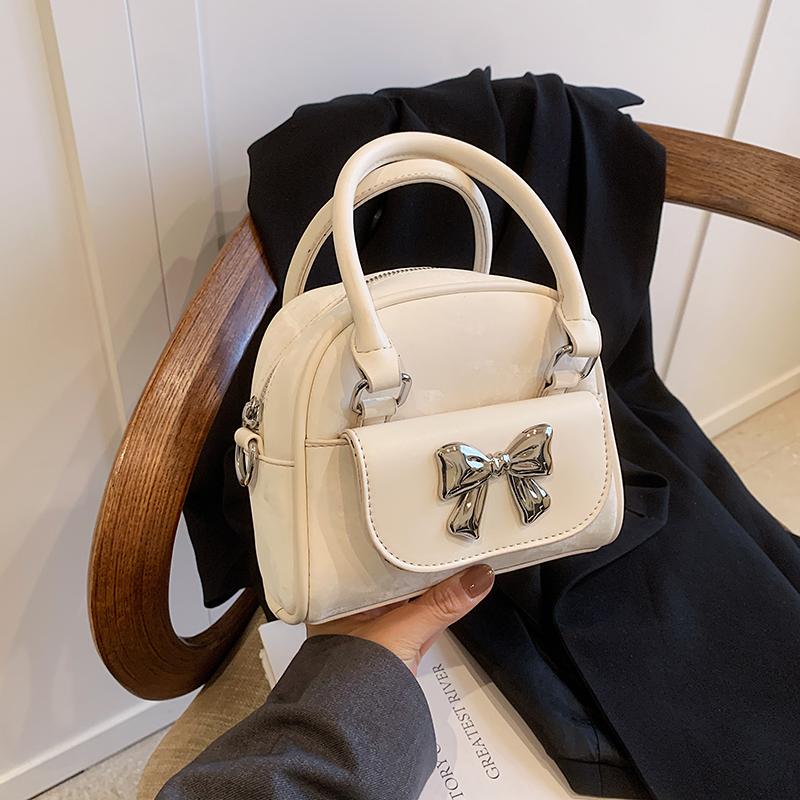 Fashionable Bow Decoration Small Bag for Women Hand Designer Luxury Brand PU Leather Shoulder Bag Lady Solid Color Crossbody Bag