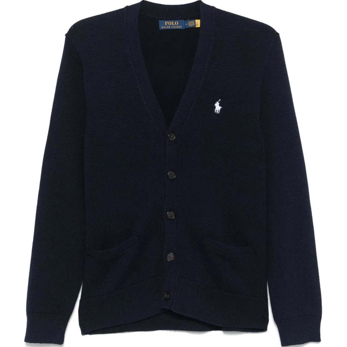 

Мужской трикотажный свитер Polo Ralph Lauren с V-образным вырезом, длинными рукавами и пуговицами, с вышитым логотипом, синий 710961170-001 2XL