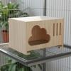 Parrot Breeding Box Ventilated Design Wooden Avian Home Box Fir Wood Avian Shelter Pull-Removable Tray Pet Supplies