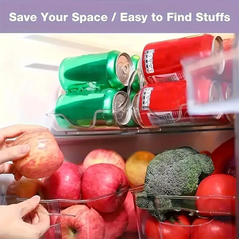 Refrigerator Beverage Storage Box Food Grade Cans Fruit Storage Rack Transparent Oblique Packaging Storage Box
