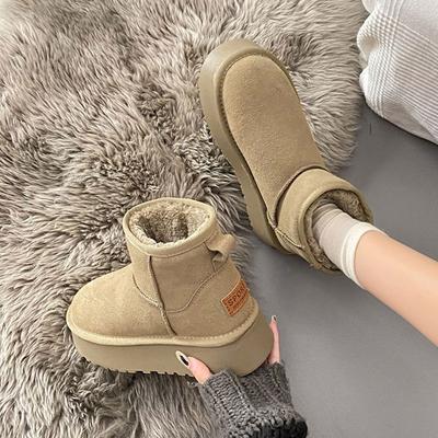 Winter Snow Boots Women's New Thick-soled Piled Thickened Short Boots Non-slip Warm Bread Cotton Shoes Tide
