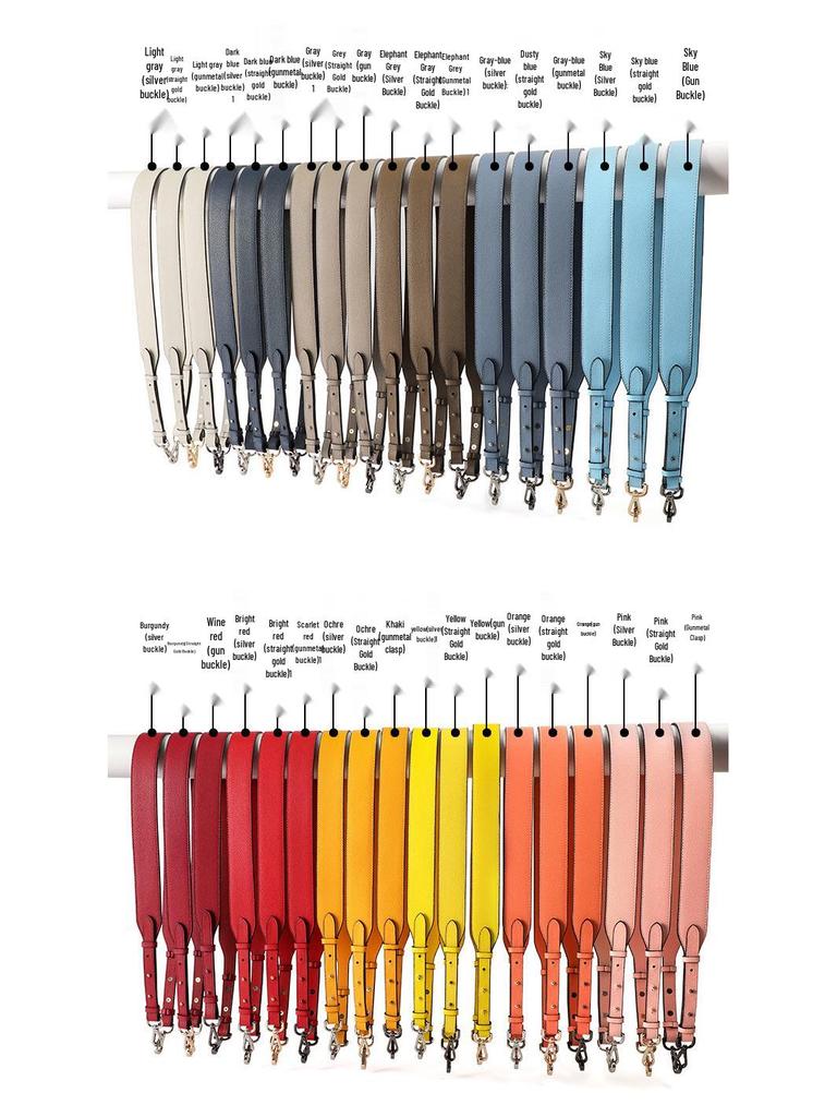 Breiter Schulterriemen aus Rindsleder mit genarbter und Litschi-Musterung - Vielseitiger, verstellbarer Taschen-Ersatzriemen