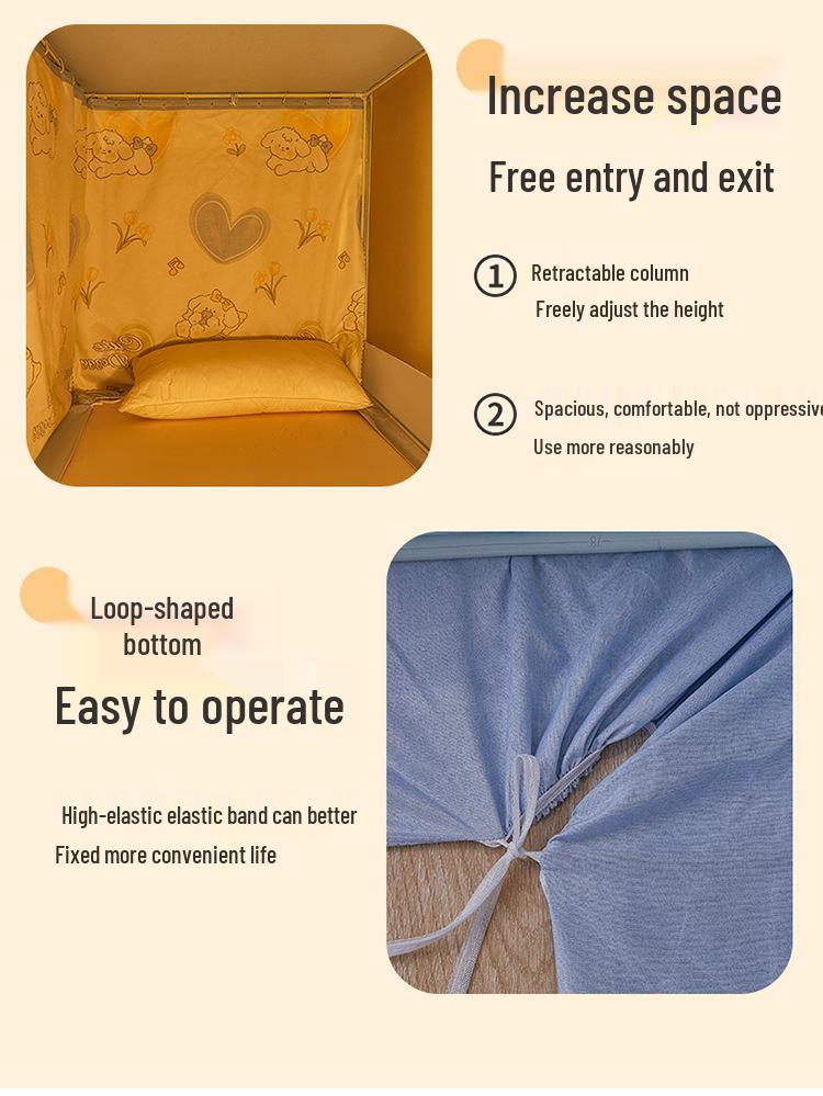 Children's Bunk Bed Mosquito Net with Anti-Fall Protection and Integrated Bracket