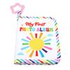 My First Photo Album Soft Toddlers Family Photo Book with Safe Mirror Holds 17 Pictures for Newborn Toddler