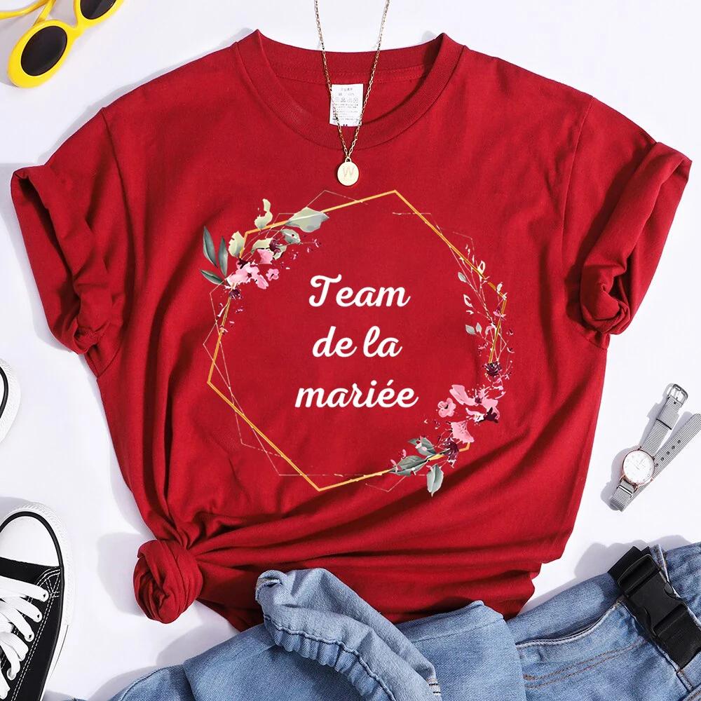 Brautjungfer Team Braut Passendes T-Shirt Brautparty Oberteile EVJF T-Shirt für Braut Team Brautdusche Geschenke ROT Junggesellinnenabschied Shirts