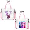 Anime Cartoon Letter Shoulder Bag Versatile Commuter Handbag Large Capacity Student Canvas Bag