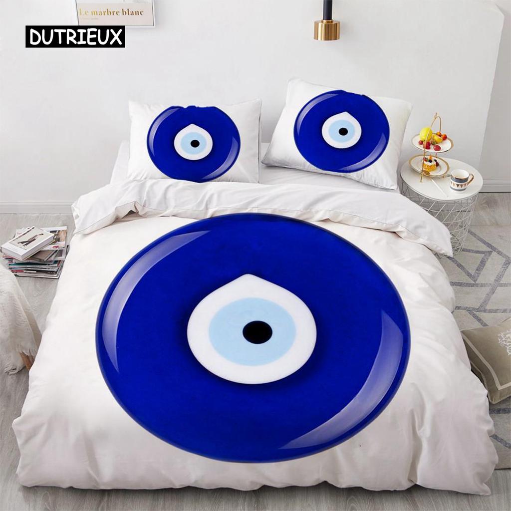Mandala Duvet Cover Set Hamsa Hand with Inner Eye Evil Eyes Eastern Art Print Twin Bedding Set Teens King Polyester Quilt Cover