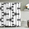 Whimsical Black Lobster Print Shower Curtain For Bathroom Decor White Fabric Waterproof Easy Install Shower Curtain Rings Includ