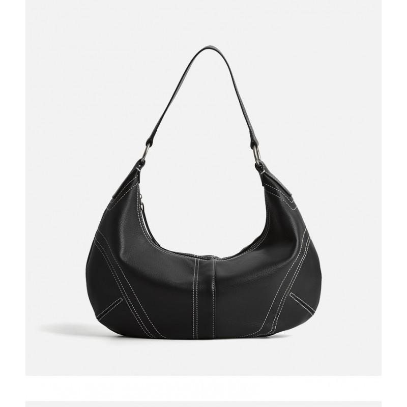 Small Niche Design Large Capacity Crossbody Bag Light Luxury High-end Feel Cowhide Women's Versatile Commuting Single Shoulder Armpit