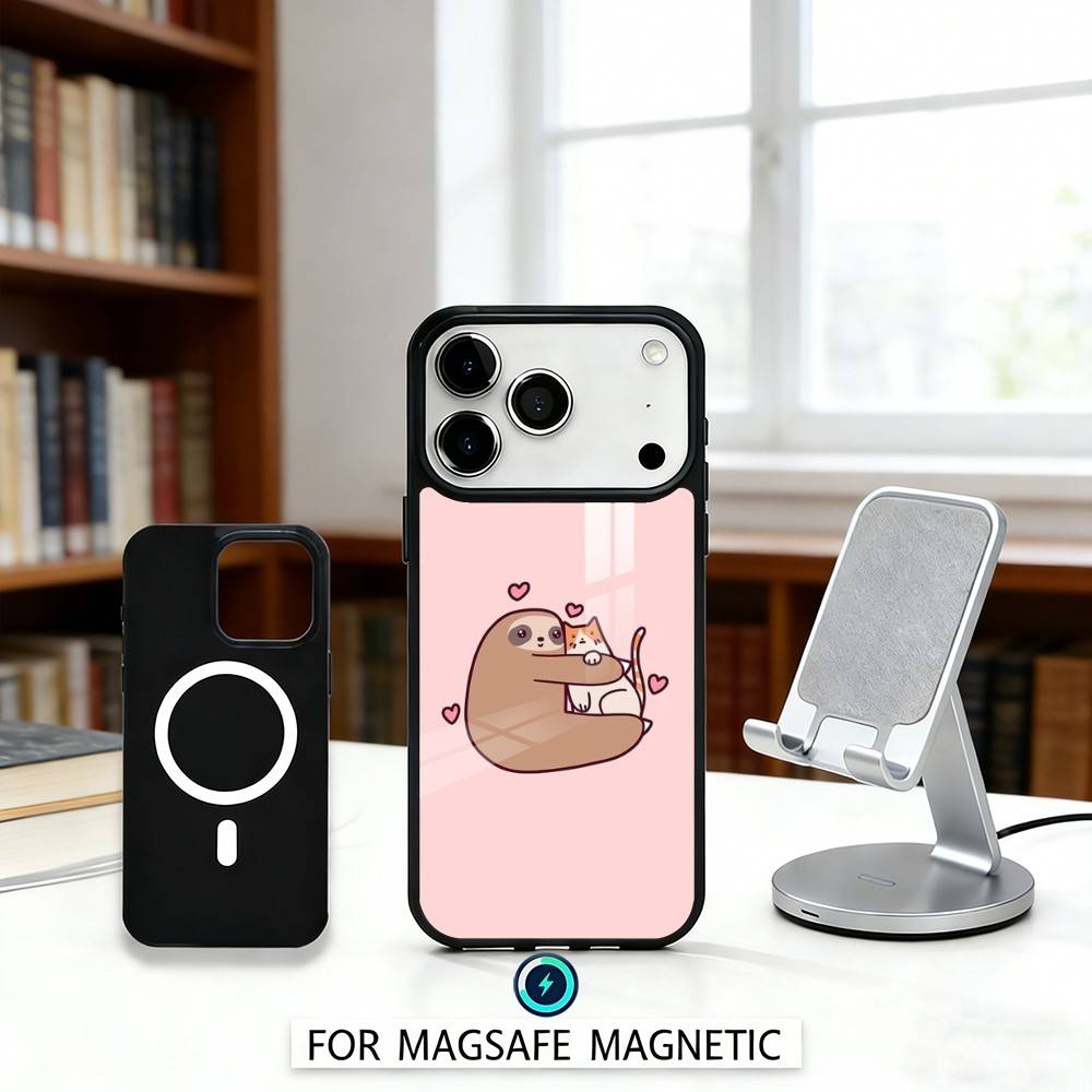 

Cute Lazy Sloth Cozy Phone Case For iPhone 17,16,15,14,13,12,Pro,Max For Magsafe Magnetic Wireless Charging iPhone12mini